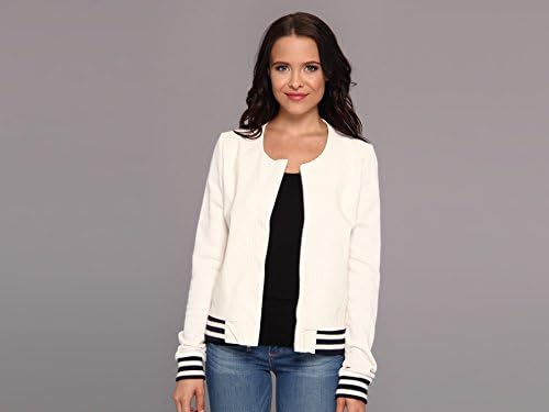 Townsen Women's Perforated Baseball Jacket White Outerwear SM