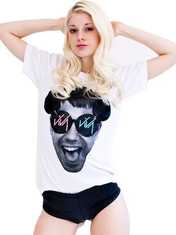 American Apparel Women's Unisex Poly-Cotton Jonny Makeup Logo T X-Large-White