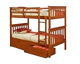 Bunk Bed Twin over Twin Mission Style in Espresso with Drawers