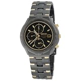 Seiko Men's SNA283 Alarm Chronograph Black Ion Watch