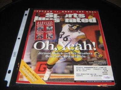 Jerome Bettis Steeler Jsa/coa Signed Sports Illustrated - Autographed NFL Magazines
