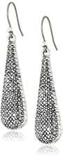 Lucky Brand Silver Pave Oblong Drop Earrings