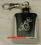 Review AJ In The Forest  / Engraved SPEEDWAY 1oz Stainless Steel Key Ring Hip Flask, Personalised Free, Birthday, Birthday, Wedding, Anniversary Gift