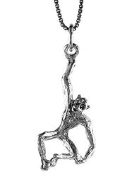Sterling Silver Monkey Pendant, 1 1/16 inch