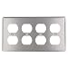 Leviton 84041 4-Gang Duplex Device Receptacle Wallplate, Standard Size, Device Mount, Stainless Steel