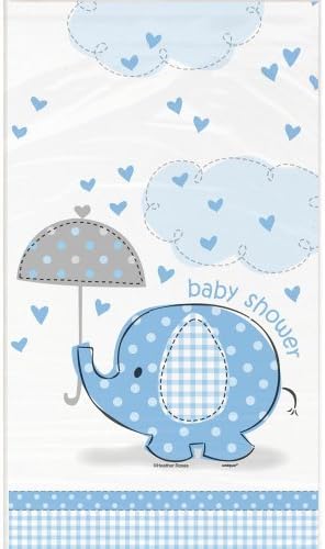 Baby Shower Umbrellaphants Blue Tablecover by Table Cover