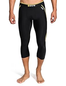 SKINS Men's Thermal Compression 3/4 Tights, Black/Yellow, XX-Large