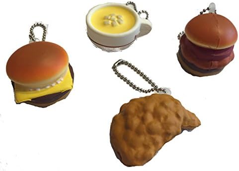 Cute Food Squishy Phone Charm 4 Pack