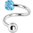Aqua Austrian Crystal Evolution Spiral Belly Ring