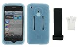 Apple iPhone 3G Blue Silicone Skin Case Cover Kit with Screen Protector - Belt Clip and Armband (Not Compatible wth 1st Generation iPhone)