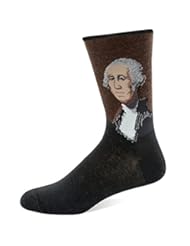 Apparel: Hot Sox Mens George Washington Crew Sock, Assorted, Shoe: 10-13 - Hot Sox Mens Socks