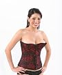 Dragon Corset, Black Real Corset with Red Dragons, Metal Closure Authentic Corset Size Small - XL