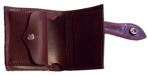 佐治武士コンチョ付エイ革二つ折り財布赤色