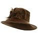Satin Crown Feather Wool Felt Hat-Pecan