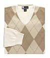 David Leadbetter Argyle V-Neck Sweater