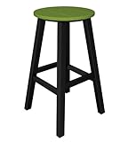 IMAGE OF Polywood Contempo Round Bar Height  Stools, Set of 2, Black with Lime Green Seat