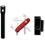 Swiss Army Red Tinker with AAA Black Anodized LED Light Set