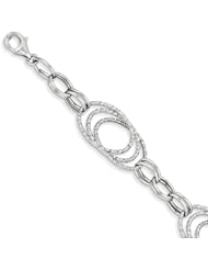 14k White Gold Polished Fancy Link Bracelet, Best Quality Free Gift Box Satisfaction Guaranteed