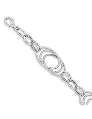 14k White Gold Polished Fancy Link Bracelet Length 7.5"