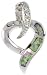 Sterling Silver Open Heart Slide / Pendant, Inlaid w/ Pink Lab Opal with CZ, 1 inch (25 mm) tall,