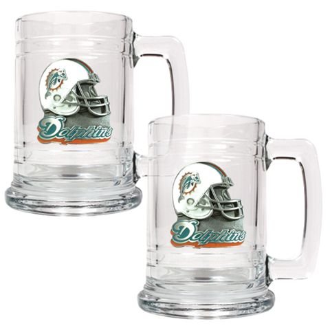 Miami Dolphins Set of 2 Beer Mugs