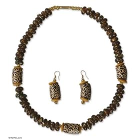 Bead jewelry set, 'African Glamour'