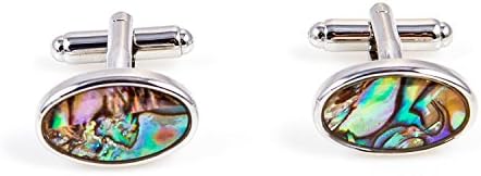 Cufflinks Mall Jewelry Mens Abalone Oval Shirt Cufflinks with Presentation Gift Box Suit Wedding Business
