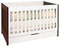 Baby Miro Mercer Convertible Crib in Two Tone Espresso and White