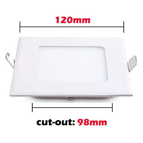 Lemonbest Soft white 6W Dimmable LED Panel Light Square Recessed Downlight Warm White + LED Driver
