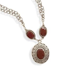 16.5+2Extension Double Strand Necklace with Rough-Cut Rubies