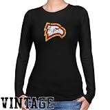 NCAA Winthrop Eagles Ladies Black Distressed Logo Vintage Long Sleeve Slim Fit T-shirt