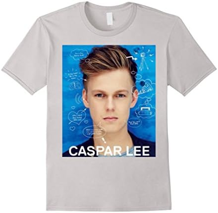 Men's Caspar Lee Book Cover Tee Large Silver