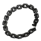 Men's Stainless Steel Black Link Bracelet