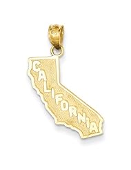 14k Yellow Gold California State Pendant. Metal Wt- 1.03g