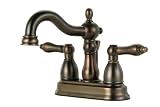 Ultra Hardware 27508 Capri Double-Handle Centerset Lavatory Faucet with Pop-up, Bronze