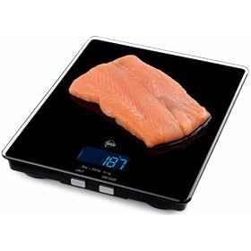 Fresco 11-Pound Glass-Top Kitchen Scale, Black