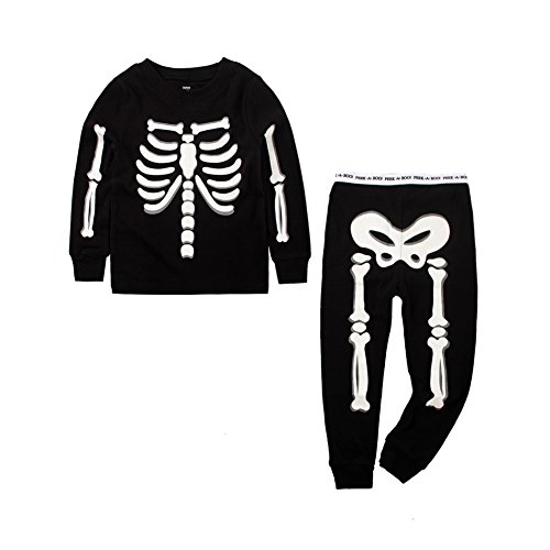 Mud Kingdom Glow in the Night Kids Skeleton Pajamas