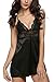 Avidlove Women Satin Nightgown Sexy Babydoll Lace Sleepwear Sexy Nighty Black