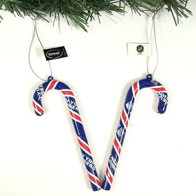Buy NEW YORK RANGERS OFFICIAL CANDY CANE CHRISTMAS ORNAMENTS (6) by Forever Collectibles
