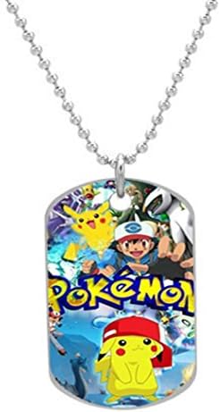 Pokemon Pikachu Anime Custom Design Personalized Oval Dog Tag Pet ID Tag Cat Tag Necklace Pendant