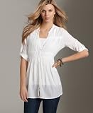 Calvin Klein Jeans Top, Button Front Tunic with Gathers