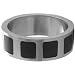 Inox Jewelry Men's Sandalwood Inlaid Squares 316L Stainless Steel Ring
