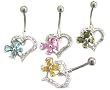 Valentine Heart Side Flower Design wirh Pink CZ