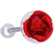 Floating Red Rose Barbell Tongue Ring