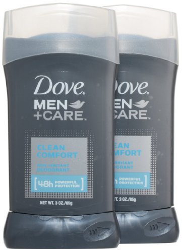 Dove Men + Care, Non-Irritant Deodorant, Clean Comfort, 3 Ounce (Pack of 2)