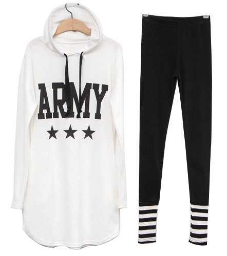 (イイネショップ) eeNeshop アーミー プリント リブ 切替 スウェット セットアップ