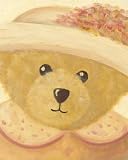 Bear with Peach Dress & Hat, Art Poster by Alba Galan