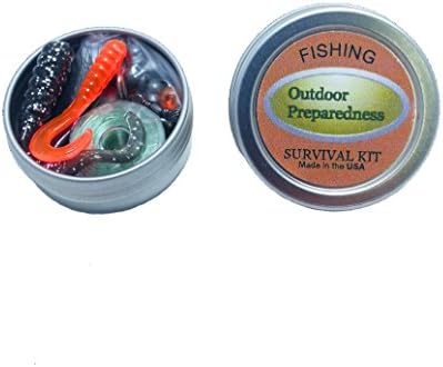 Survival Fishing Kit by Outdoor Preparedness 32 piece in Metal Tin, Prepper, Bugout Bag, Survival Kit.