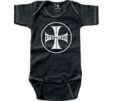 Rebel Ink Baby Infants' West Coast Strollers Short Sleeve Snapsuit Onesies,Black,XL