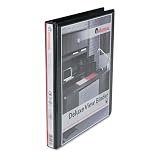 Universal��� Deluxe Round Ring Vinyl View Binder, 1/2in Capacity, Black
